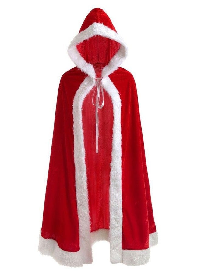 Fancy Agents Kids Cute Santa Claus Velvet Hooded Cape Robe Christmas Costume | Xmas Cap | Dress for 4-6 Years - Image 1